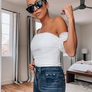 Corset off shoulder bodysuit